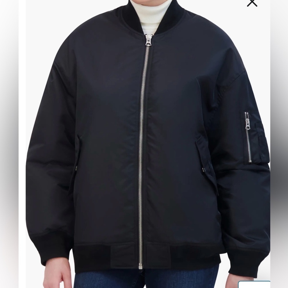 NWT Hudson Oversized Bomber Jacket Women’s XL Black Pockets Coat Streetwear